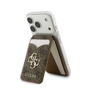 Guess PU 4G Mirror MagSafe Cardslot Stand Brown - Image 2