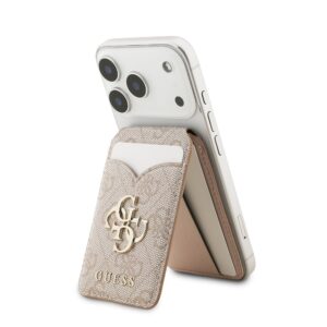 Guess PU 4G Mirror MagSafe Cardslot Stand Pink - Image 2