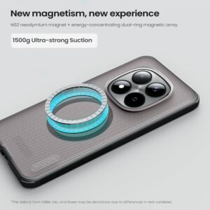 Nillkin Super Frosted PRO Magnetic Back dėklas skirtas Xiaomi Redmi Note 15 Pro 5G Transparent Black - Image 2