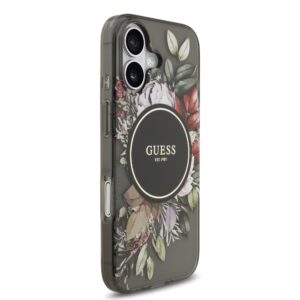 Guess IML Flowers Strap MagSafe dėklas skirtas Apple iPhone 17 juodos spalvos - Image 2