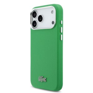 Lacoste Iconic Petit Pique Metal Logo MagSafe dėklas skirtas Apple iPhone 17 Pro Max žalios spalvos