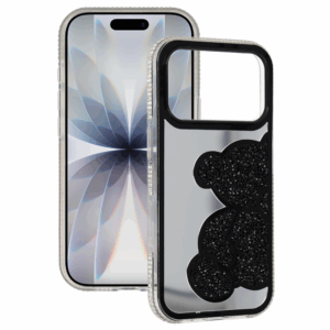 Teddy Bear dėklas skirtas Apple iPhone 16 Pro Max juodos spalvos
