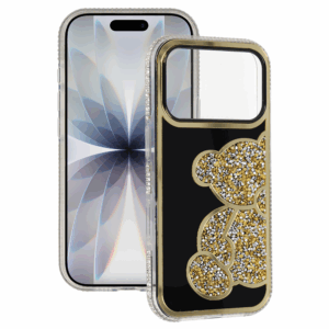 Teddy Bear dėklas skirtas Samsung Galaxy A56 5G aukso spalvos