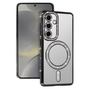 Bling Magsafe dėklas skirtas Samsung Galaxy S26 Ultra juodos spalvos