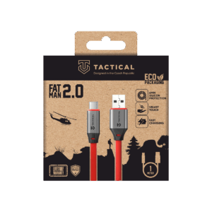 Tactical Fat Man 2.0 kabelis USB-A/USB-C 1m raudonos spalvos - Image 3