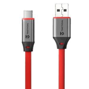 Tactical Fat Man 2.0 kabelis USB-A/USB-C 1m raudonos spalvos