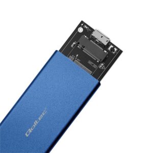 Qoltec 51832 Korpusas | M.2 SSD diskas | SATA | NGFF| USB 3.0 | Super greitis 5Gb/s | 2TB | Mėlyna - Image 2