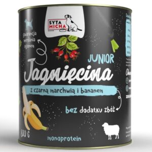 SYTA MICHA Junior Lamb with black carrot and banana - šlapias maistas šunims - 800g