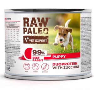 RAW PALEO Duoprotein Beef & Rabbit Puppy - drėgnas ėdalas šunims - 200g
