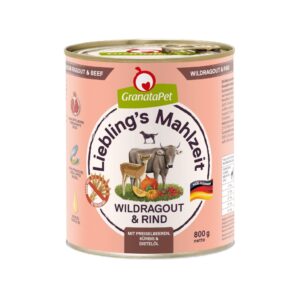 GRANATAPET Liebling's Mahlzeit Vension ragout and beef - drėgnas ėdalas šunims - 800g