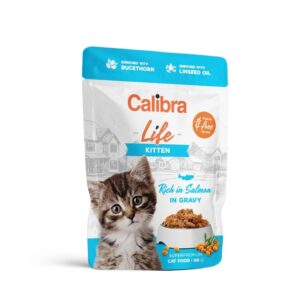 CALIBRA Cat Life pouch Kitten Salmon in gravy - šlapias kačių maistas - 85g