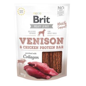 BRIT Meaty Jerky Venison & Chicken Protein bar - skanėstas šunims - 200 g