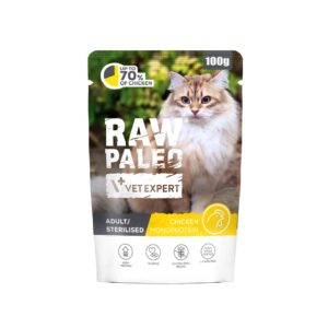 VETEXPERT Raw Paleo Adult Sterilised Chicken - šlapias kačių maistas - 100g