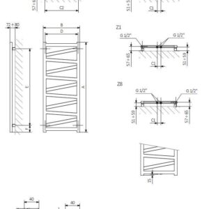Elektrinis rankšluosčių džiovintuvas Terma Vipera 99X50 - Image 2