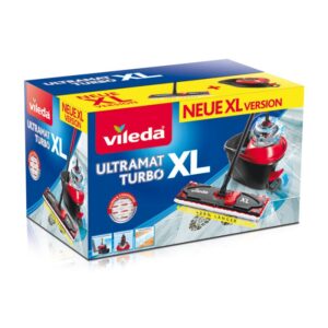Vileda Ultramat Turbo XL šluota grindims plauti Sausas ir drėgnas Mikro pluoštas Juoda, Raudona - Image 2