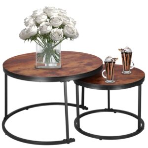 Kavos staliukų komplektas Springos, rudas/juodas - Image 3