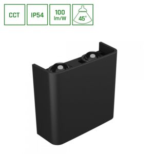 Sieninis lauko šviestuvas 4W, LED, CCT, 400lm, IP54, juodas