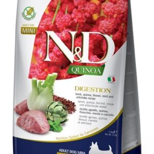 FARMINA N&D Quinoa Dog Digestion Lamb Adult Mini - sausas maistas šunims - 2.5 kg
