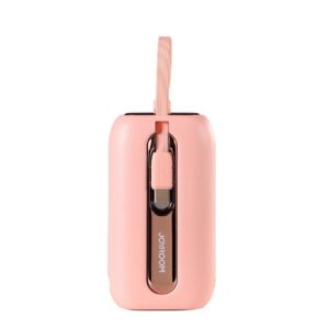 Joyroom mini powerbank 10000mAh Colorful Series 22.5W with 2 built-in USB C and Lightning cables pink (JR-L012) - Image 3