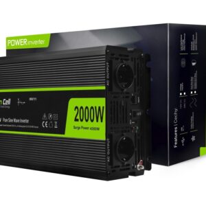 Green Cell INV11 maitinimo adapteris / inverteris Automatinis 2000 W Juoda
