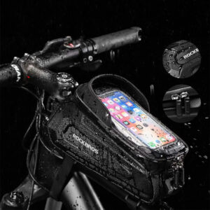 Rockbros B68-1 frame-mounted bicycle bag with phone pocket, 1.7l, black - Image 3