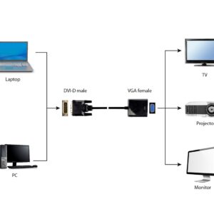 Gembird A-DVID-VGAF-01 vaizdo kabelio adapteris 0,2 m DVI-D VGA (D-Sub) Juoda - Image 3