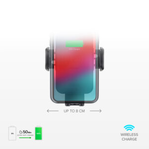 SBS TESUPWIR15WAUT smartphone holder with wireless charger for air vent - black - Image 2