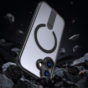 Hybrid Armor X dėklas skirtas Apple iPhone 17 with MagSafe-compatible stand - juodos spalvos - Image 5