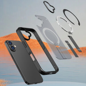 Hybrid Armor X dėklas skirtas Apple iPhone 17 with MagSafe-compatible stand - juodos spalvos - Image 7