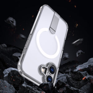 Hybrid Armor X dėklas skirtas Apple iPhone 17 su stoveliu, suderinamas su MagSafe - skaidrus - Image 5