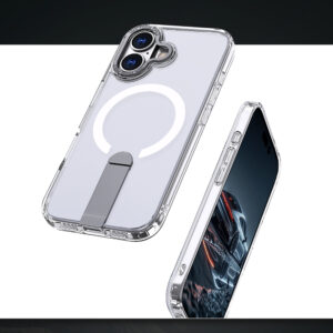 Hybrid Armor X dėklas skirtas Apple iPhone 17 su stoveliu, suderinamas su MagSafe - skaidrus - Image 6