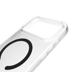 Puro Lite Mag TPU+PC dėklas suderinamas suMagSafe skirtas Apple iPhone 17 Pro Max - Transparent with Black Ring - Image 7