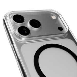 Puro Lite Mag TPU+PC dėklas suderinamas suMagSafe skirtas Apple iPhone 17 Pro Max - Transparent with Black Ring - Image 8