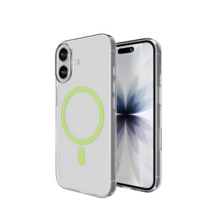 Puro Lite Mag TPU+PC dėklas suderinamas suMagSafe skirtas Apple iPhone 17 - Transparent with Green Ring - Image 4