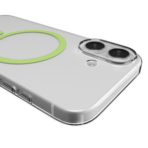 Puro Lite Mag TPU+PC dėklas suderinamas suMagSafe skirtas Apple iPhone 17 - Transparent with Green Ring - Image 5