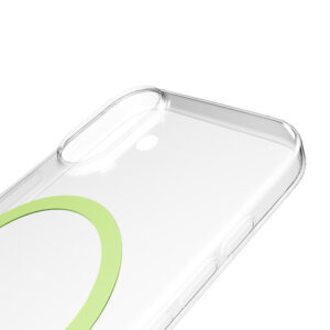 Puro Lite Mag TPU+PC dėklas suderinamas suMagSafe skirtas Apple iPhone 17 - Transparent with Green Ring - Image 6