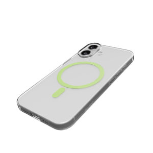 Puro Lite Mag TPU+PC dėklas suderinamas suMagSafe skirtas Apple iPhone 17 - Transparent with Green Ring - Image 9