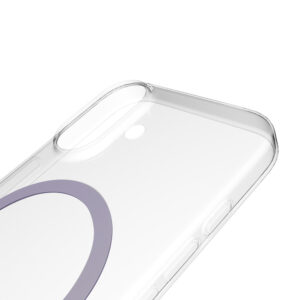 Puro Lite Mag TPU+PC dėklas suderinamas suMagSafe skirtas Apple iPhone 17 - Transparent with Pink Ring - Image 7