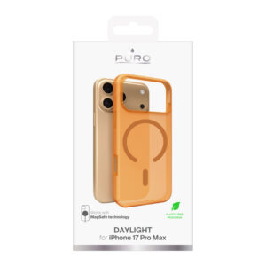 Puro Daylight Magsafe Compatible Silicone dėklas telefonui iPhone 17 Pro Max - Translucent Orange - Image 2