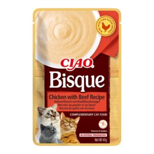 INABA Ciao Bisque Creamy soup with chicken, beef and fish - skanėstas katėms - 24x40g - Image 3