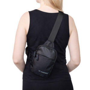 Wozinsky WMS-W1 Unisex Mini Shoulder Bag Waterproof Dual-Compartment skirtas Phone - Black