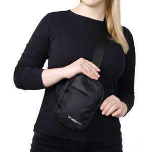 Wozinsky WMS-W1 Unisex Mini Shoulder Bag Waterproof Dual-Compartment skirtas Phone - Black - Image 9