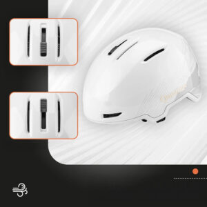 Qunature 10130003002 Ski Helmet with Earmuffs, Snowboard Size M - White - Image 2