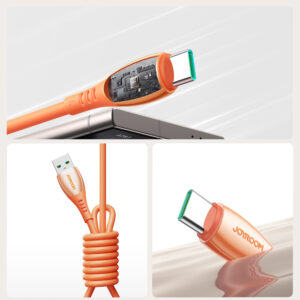 Joyroom S-A59 Vibrant Series 3A USB-A - USB-C kabelis 1.2m - oranžinės spalvos - Image 8
