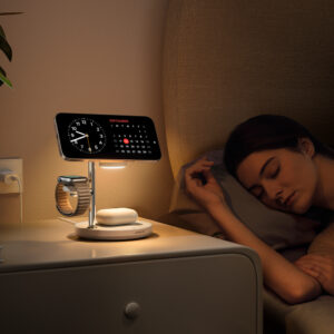 Joyroom JR-W23 Qi2 4-in-1 desktop charger with built-in inductive night light - white - Image 7