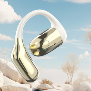 Dudao U4Pro Bluetooth universal over-ear headset for both ears - beige and gold - Image 2