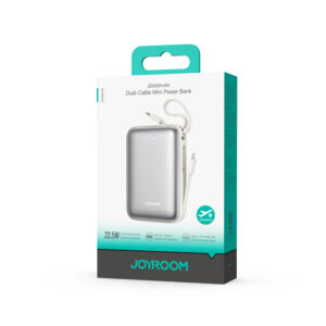 Joyroom JR-PBF29 20000mAh 22.5W Powerbank with Double Cable - White - Image 7