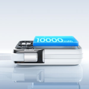 Joyroom JR-PBF27 Pro 10000mAh 30W Power Bank with Built-in USB-C Cable and Additional Bidirectional USB-C to Lightning Cable - White - Image 8