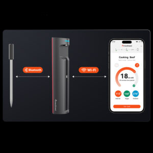 Meatmeet Pro Smart Kitchen Thermometer with Bluetooth App, Grill, Oven, Smoker - Black - Image 5
