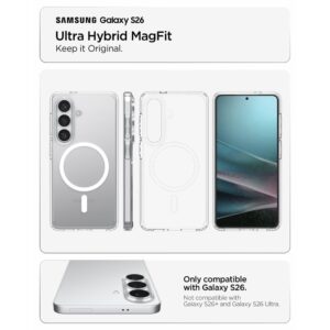 Spigen Ultra Hybrid Mag MagSafe dėklas skirtas Samsung Galaxy S26 - skaidruus ir baltos spalvos - Image 7